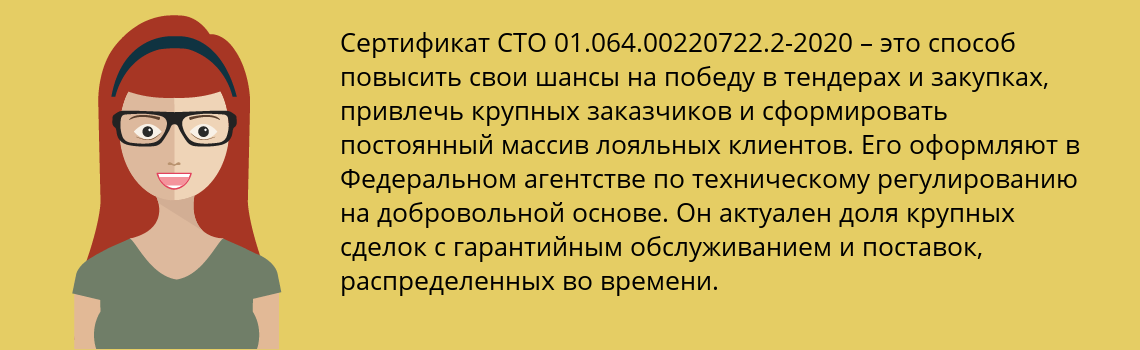 Получить сертификат СТО 01.064.00220722.2-2020 в Чехов